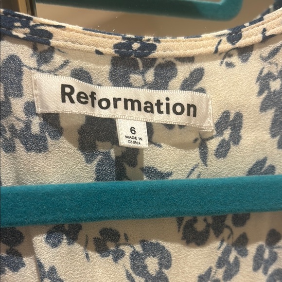 Blue and white Reformation Rilynn dress - Picture 3 of 5